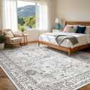 Grey Area Rug 8x10 for Living Room Bedroom