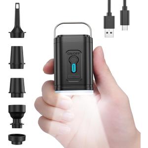 Mini Air Pump for Inflatables Portable, Electric Type-C Rechargeable Quickly Inflate Deflate for Pool Floats Air Mattress Swimming Ring Vacuum Storage Bags