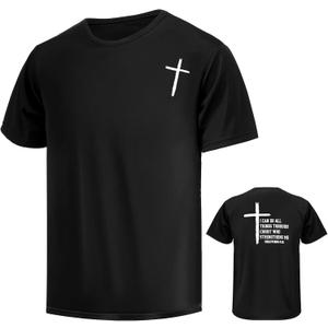 Mens Cross Quick Dry T-Shirts Breathable Gym Workout Shirts for Men and Youth Lightweight Short Sleeve Tees (Large)