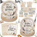 140PCS Birthday Party Paper Plates Napkins Paper Cups Dessert Plates Kids Boys Birthday Decorations Set for 20 Guests