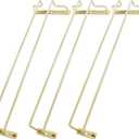 14-Inch Gold Wine Glass Rack - Under Cabinet Stemware Wine Glass Holder for Bar Kitchen (1 Rows, 3 Pack)