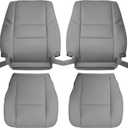 NLQR Front Driver and Passenger Side Bottom and Top Back Replacement Seat Covers Microfiber Leather Gray Compatible with Toyota Sequoia Tundra 2000 2001 2002 2003 2004 2005 2006