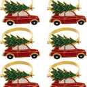 DOITOOL 6Pcs Christmas Napkin Rings,Christmas Napkin Holder Metal Napkin Rings for Dinners,Table Decoration, Tree Napkin Ring Xmas Party Supplies