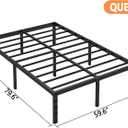 Hafenpo 18 Inch Queen Bed Frame - Sturdy Metal Platform Queen Size, No Box Spring Needed, Heavy Duty, Easy Assembly, Strong Bearing Capacity, Under Bed Storage, Black