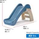 Step2 Play & Fold Junior Slide, Kids Indoor/Outdoor Play Slide, Backyard Playground Set, Easy Grip, Wide Ladder, Outside Jungle Gym, For Toddlers 1.5-4 Years Old, 5 Ft Or Less