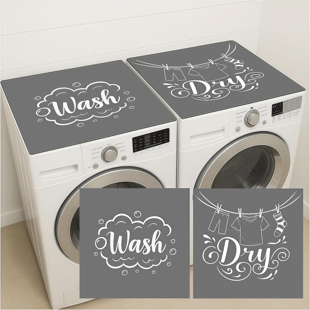 2 Pack Washer and Dryer Top Protector Mat 26.526.5 Inch Non Slip Washer and Dryer Topper Quick Dry Dryer Mat for Top of Dryer Waterproof Dustproof Laundry Room Cover Gray
