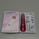 Professional Manicure Pedicure Set - Cordless Electric Foot Nail Care Trimmer Buffer Tools - 5 Speeds, Rechargeable, Thick Nails (Red)