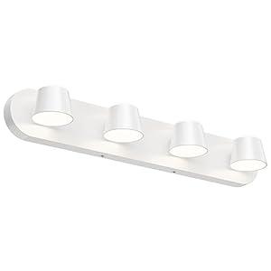 URSOLA 4 Light Bathroom Vanity Light LED White Wall Light Fixtures Up and Down Rotatable Dimmable 27 inch Bathroom Lighting