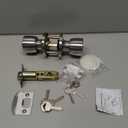 DSJJBLL 2Pack Stainless Satin Nickel Door Knob with Lock and Different Keys Round Ball Lock Interior/Exterior Door Knob for Bedroom Or Bathroom