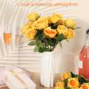 Hotop 20 Pcs Artificial Rose Flowers with Long Stem,Real Lifelike Silk Realistic Plastic Bouquet Roses Bulk for Home Decor Bridal Wedding Party Table Centerpieces Decorations(Orange)