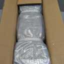 MeMoreCool Square Stuffed Pouf Ottoman Foot Rest, Stripe Furry Floor Pouf Foot Stool with Foam Chunk Filling, Soft Fluffy Stuffed Ottoman Footrest for Living Room, Faux Fur Green