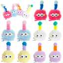 10 PCS Cartoon Pom Poms Hair Clips, Crazy Hair Day Accessories for Kids, Fuzzy Pom Poms Hair Barrettes for Crazy Hair(5 Pairs)