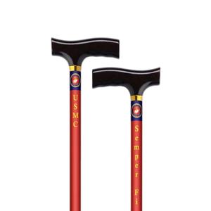 Straight Adjustable US Marine Aluminum walking Cane for Women and Men with Fritz Handle - Walking Cane for Seniors Balance and Stability - Lightweight Mobility Walking Stick - Stylish Canes for Men