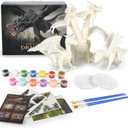 Ferthor Fun Dragon Toys DIY Painting Dragon Kit,Kids Arts Crafts Set with 13 Color Educational Toy to Paint Your Own Christmas Gift for Boys Girls 3 4 5 6 7 8 9 Year Old(3 Dinosaurs)