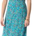 Jessica Simpson Women's Sahira Fitted Maxi Dress with Front Slit Standard (Blue, M)