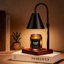 Modern Candle Warmer Lamp with Timer, Dimmable Candle Lamp Warmer, Mothers Day Birthday Gifts for Women Men, Black Candle Warmer, Adjustable Candle Light Warmer, Cozy Living Room Bedroom Home Decor
