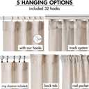 MIULEE Natural Linen Curtains 84 Inches Long 2 Panels, Pleated Tape Back Tab Soft Thick Linen Textured Window Drapes Pleat with Hooks Bedroom Living Room Light Filtering Neutral Farmhouse Cream Ivory