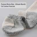 ECOEY Men's Merino Wool Cushioned Hiking Trekking Crew Socks 4 Pairs, Middle Calf Length with Moisture Wicking (10-13, Camel)