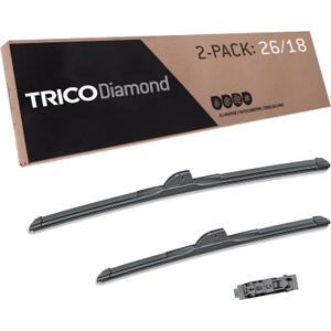 TRICO Diamond 26" + 18" Super Premium Automotive Replacement Windshield Wiper Blades (Set of 2), Passenger and Driver Side All-Weather Beam Wiper Blades for Select Vehicle Models (Item #25-2618)