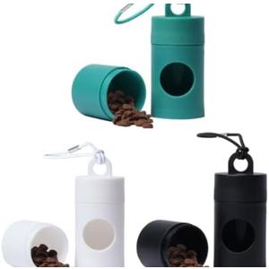 Dog poop bag holder-2 in 1 Dog Waste Bag holder Comes with pet snack box for Leash Lightweight Pet Waste Bag Dispenser, Equipped with nylon rope and buckle (Excluding dog waste bag) (3 Pack) Pack Of 2