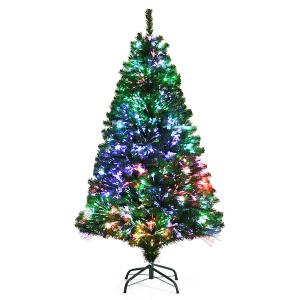 5 ft. Green Pre-Lit Fiber Optic PVC Classic Artificial Christmas Tree with 449 Branch Tips