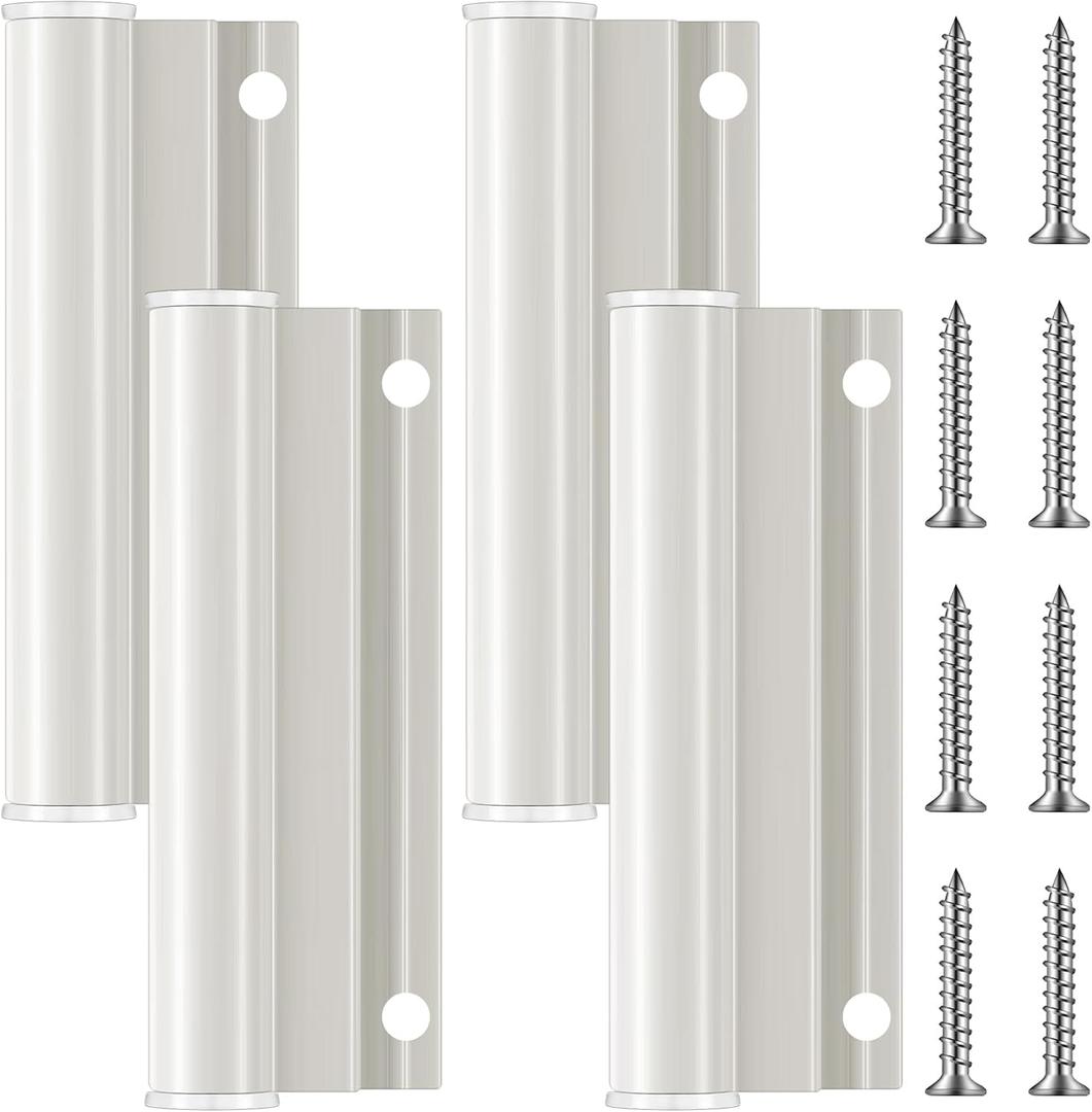 4 Sets Hinge Leaf for Aluminum Doors - White Upper Hinge Leaf Compatible with Anderson Screen Doors