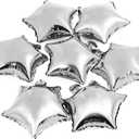 MOWO Star-shaped Foil Balloons, 10" Silver, Pack of 50