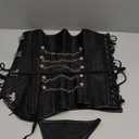 Charmian Women's Spiral Steel Boned Steampunk Gothic Bustier Corset with Chains (X-Large, Black)