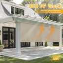sunoff Outdoor Roller Shades, Cordless Patio Roller Up Blinds with Shade Cloth for Porch Gazebo Pergola Balcony Backyard, 2 Poles & 1 Fabric, Sesame, 60" Wx96 H