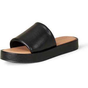 Amazon Essentials Women's Slide Flatform Sandal (9, Black)
