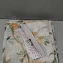 Floral Sheer Curtains for Living Room Window, Farmhouse Light Filtering Privacy Semi-Sheer Linen Curtains for Bedroom 96 Inch Length 2 Panels, Rod Pocket, Champagne Beige, Each 52 Inch Wide