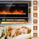 MXV 70" Fireplace TV Stand with Power Outlet for TVs UP to 80", Electric Fireplace Entertainment Center with LED Lights & Storage Cabinets, TV Console for Living Room, Office, Black-Black