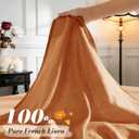 SONORO KATE 100% French Pure Linen Sheets, Breathable and Durable Linen King Size Sheets, Anti-Tear Linen Bed Sheets, Machine Washable, 16 Inch Deep Pocket - 4 Piece (Orange, King)