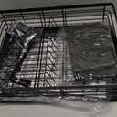SNTD Dish Drying Rack - Extendable Dish Rack, Large Sink Drying Dish Drainer for Kitchen Counter, Stainless Steel Dish Strainer with Utensil Holder (Black)