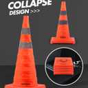 HiGiant [4 Pack] Collapsible Traffic Safety Cones 28'' inch, Orange Pop-up Cones with Reflective Collar, Caution Cones for Road Driving Practice and Parking lot