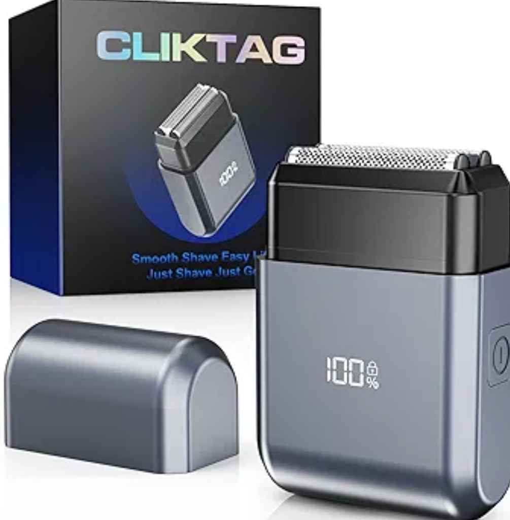 Mini Electric Foil Shaver for Men - Portable Travel Electric Razor for Face, IPX7 Waterproof, USB-C Rechargeable, LED Display, 3 Floating Blades, Wet/Dry for Travel & Home