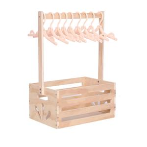 Wooden Baby Shower Crate Closet , Baby Storage nursery Crate Hamper with Handle, Gift Basket for Baby nursery Excluding hangers，Newborn Boy Girl Welcome Gift for New Mom Parents