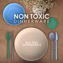2 x Wheatstraw Dinnerware Set for 4 - Camping Dishes & Utensils - Microwavable Plates - Alternate To Plastic Plates And Bowls - Camping Kitchen Set - Rv Dinnerware - Wheat Straw Dorm Dishes