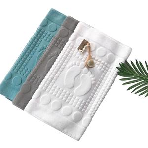 Eeghurt Bath Mats [Not a Bathroom Rug] Cotton Banded Machine Washable Shower Bathroom Floor Towel Terry Towelling Tub Shower Bathroom Mat (Feet Grey)