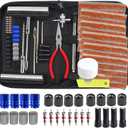 Tire Repair Kit, 68pcs Heavy Duty Tire Plug Kit, Universal Tire Repair Tools Flat Tire Puncture Repair for Car, Motorcycle, Truck, SUV, RV, ATV, Tractor, Trailer Fix Punctures and Plug Flats Patch Kit