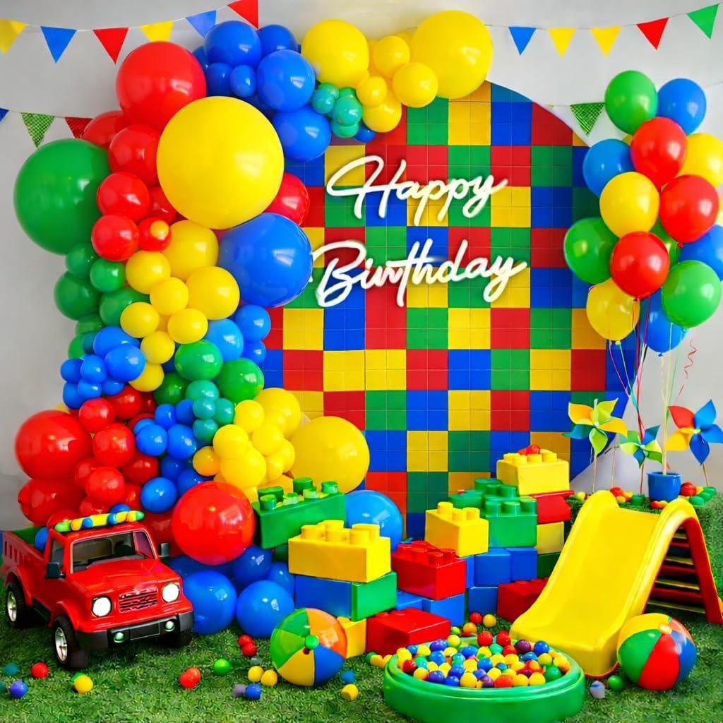 Red Yellow Blue Green Balloons Garland Arch Kit-Different Sizes of Red Blue Yellow Green Balloons for Superhero Theme Party Birthday Baby Shower Carnival Circus Party Decorations