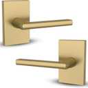 Mega Handles Glamor Dummy Lever, Door Handle Set for Closet or French Doors, Single Side Door Levers, Non-Turning, Fits All Standard Door Sizes, Screws Included - Satin Brass (2 Pack)