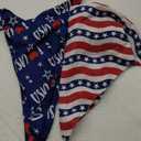 Realeaf 4th of July Bandanas 2 Pack, Triangle Reversible American Flag Pet Patriotic Scarf for Boy and Girl, Premium Durable Fabric, USA Bandana for Medium and Large Dogs (Large)