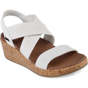 Skechers Women's Arch Fit Beverlee-Love Stays Wedge Sandal, 5.5 (10, White)