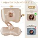 Piercing Pillow - Ear Piercing Pillow With Foam Plug, Adjust Shredded Memory Foam Picrcing Pillow For Side Sleepers, Donut Piliow For Ear With 4.5x4.5''Hole, Ergonomic Curved Design, Satin Champagne
