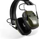 Rechargeable Shooting Ear Protection with Sound Amplification Electronic Earmuffs for Noise Reduction (Green)