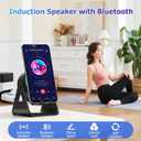 Wireless Induction Bluetooth Speaker, 4-in-1 with 360 Rotating Phone Holder and RGB Ambient Light, High-Definition Surround Sound (Black)