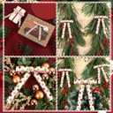 24 Pcs Christmas Bows Decoration 0.8 Inch Widened Polka Dot Ribbon Bow Red Green White Velvet Wreath Bow Thin Christmas Bows Twist Tie Garland for Xmas Tree Party Decor