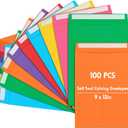 Janlaugh 100 Pcs 9'' x 12'' Colored Catalog Envelopes Self Adhesive 32lb Manilla Envelopes Kraft Peel & Seal for Secure Mailing Storage Organizing for Home Office Business School(Colorful,9'' X 12'') (One Size)