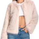 Fur Coats For Women, 2025 Plus Size Faux Fuzzy Jacket Fluffy Long Sleeve Winter Coat with Pockets. (Beige, XL)